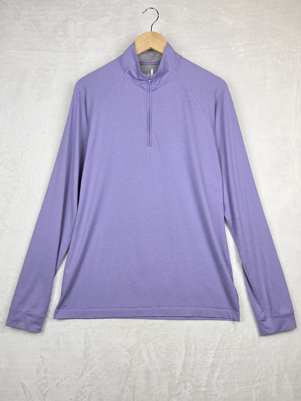 johnnie-O 1/4 Zip Performance Pullover Women's Medium Purple Stretch Mock Neck